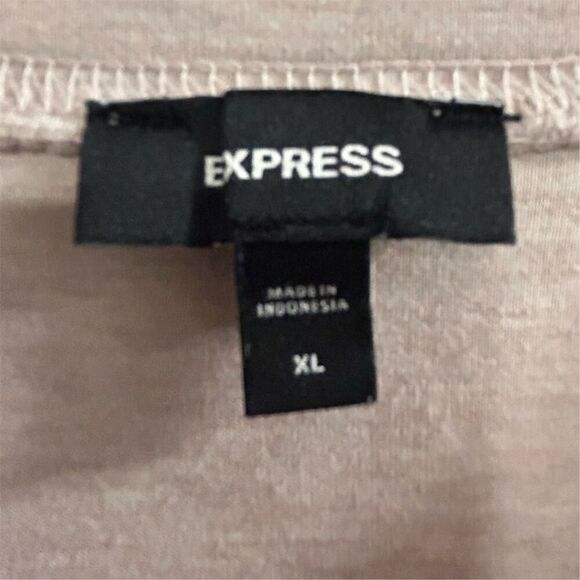 Express Women's Cropped Sweatshirt Heathered Beige XL Long Sleeve Casual Fall - Picture 7 of 14